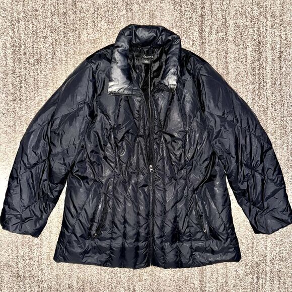 Calvin Klein Jeans Women's Black Full Zip Collared Down Puffer Jacket in Black - Picture 1 of 12